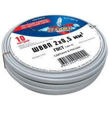 Rexant 01-8082-10 ∙ Провод ШВВП 2х0,5 мм², длина 10 метров, ГОСТ 7399-97 REXANT