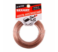 01-6203-3-20 ∙ Кабель акустический 2х0,50м м², прозрачный BLUELINE, мини-бухта 20 м, Rexant