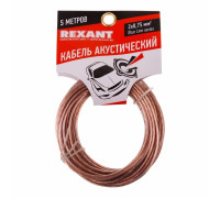 01-6204-3-05 ∙ Кабель акустический 2х0,75 мм², прозрачный BLUELINE, мини-бухта 5 м, Rexant