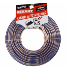 01-6208-3-20 ∙ Кабель акустический 2х2,50м м², прозрачный BLUELINE, мини-бухта 20 м, Rexant