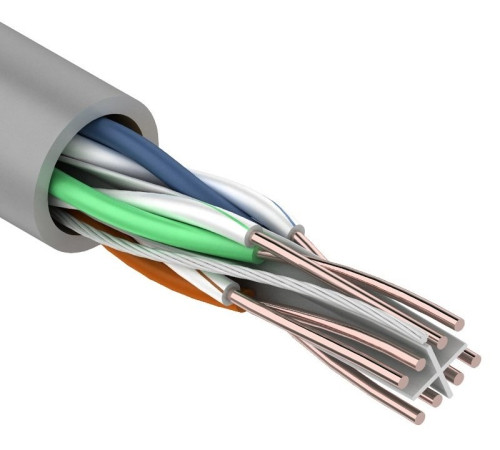01-0047-3 ∙ Кабель витая пара омедненный, U/UTP, Cat.6, PVC, 4PR, 23AWG, Indoor, Solid, серый, 305м, PROconnect