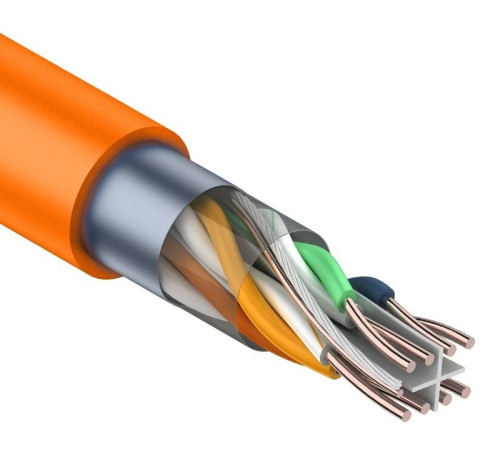 01-0151 ∙ Кабель витая пара F/UTP, Cat.6, ZH нг(А)-HF, 4PR, 23AWG, Indoor, Solid, оранжевый, 305м, Rexant