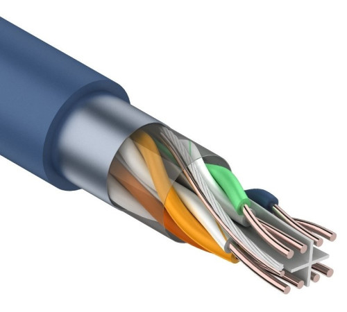 01-0147 ∙ Кабель витая пара F/UTP, Cat.6, PVC, 4PR, 23AWG, Indoor, Solid, синий, 305м, Rexant