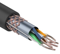 01-0344 ∙ Кабель витая пара SF/UTP, Cat.5e, PE, 4PR, 24AWG, Outdoor, Solid, черный, 305м, Rexant