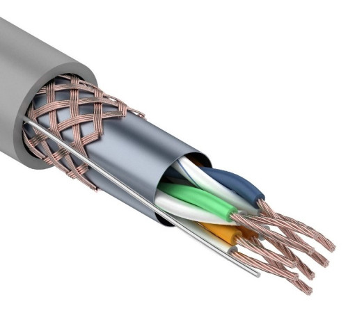 01-0343 ∙ Кабель витая пара SF/UTP, Cat.5e, PVC, 4PR, 24AWG, Indoor, Stranded, серый, 305м, Rexant