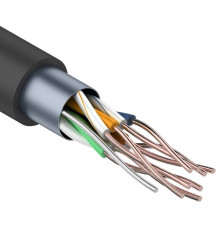 01-0146-3 ∙ Кабель витая пара омедненный, F/UTP, Cat.5e, PE, 4PR, 24AWG, Outdoor, Solid, черный, 305м, PROconnect