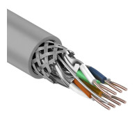 01-0542 ∙ Кабель витая пара S/FTP, Cat.7, PVC, 4PR, 23AWG, Indoor, Solid, серый, 305м, Rexant