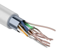 01-0142-3 ∙ Кабель витая пара омедненный, F/UTP, Cat.5e, PVC, 4PR, 24AWG, Indoor, Solid, серый, 305м, PROconnect