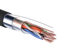 01-0154 ∙ Кабель витая пара F/UTP, Cat.5e, PE, 4PR, 24AWG, Outdoor, Solid, черный, 305м PROconnect