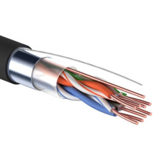 01-0154 ∙ Кабель витая пара F/UTP, Cat.5e, PE, 4PR, 24AWG, Outdoor, Solid, черный, 305м PROconnect