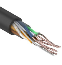 01-0045-50 ∙ Кабель витая пара U/UTP, Cat.5e, PE, 4PR, 24AWG, Outdoor, Solid, черный, 50м , Rexant