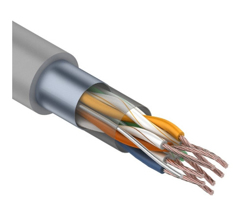 01-0145 ∙ Кабель витая пара F/UTP, Cat.5e, PVC, 4PR, 24AWG, Indoor, Stranded, серый, 305м, Rexant