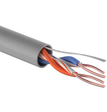 01-0022-3 ∙ Кабель витая пара омедненный U/UTP, Cat.5e, PVC, 2PR, 24AWG, Indoor, Solid, серый, 305м PROconnect