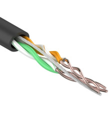 01-0025 ∙ Кабель витая пара U/UTP, Cat.5e, PE, 2PR, 24AWG, Outdoor, Solid, черный, 305м, Rexant