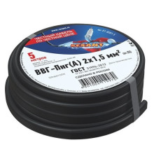 01-8201-5 ∙ Кабель силовой медный ВВГ-Пнг(А) 2x1,5 мм², 5м ГОСТ Rexant