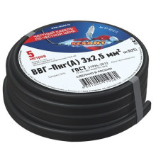 01-8212-5 ∙ Кабель силовой медный ВВГ-Пнг(А) 3x2,5 мм², 5м ГОСТ Rexant