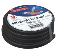 01-8215-10 ∙ Кабель силовой медный ВВГ-Пнг(А) 3x1,5 мм², 10м ГОСТ Rexant