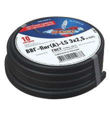 01-8272-10 ∙ Кабель силовой медный ВВГ-Пнг(А)-LS 3x2,5 мм², 10м ГОСТ Rexant
