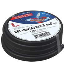 01-8202-5 ∙ Кабель силовой медный ВВГ-Пнг(А) 2x2,5 мм², 5м ГОСТ Rexant