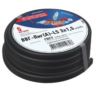 01-8271-5 ∙ Кабель силовой медный ВВГ-Пнг(А)-LS 3x1,5 мм², 5м ГОСТ Rexant