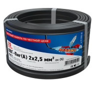01-8202-20 ∙ Кабель силовой медный ВВГ-Пнг(А) 2x2,5 мм², 20м ГОСТ Rexant