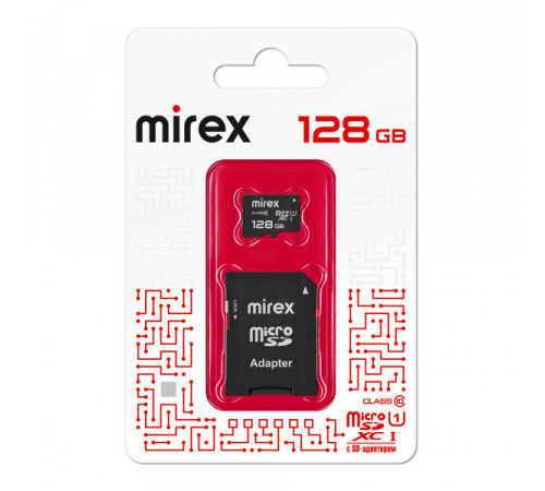 Карта памяти microSDXC с адаптером MIREX 128GB (UHS-I, U1, class 10)