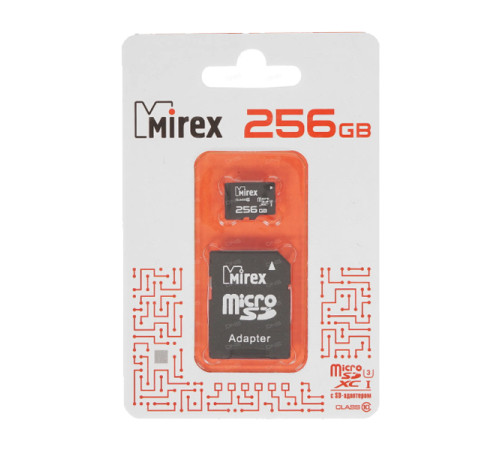 Карта памяти microSDXC с адаптером MIREX 256GB (UHS-I, U3, class 10)